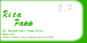 rita papp business card